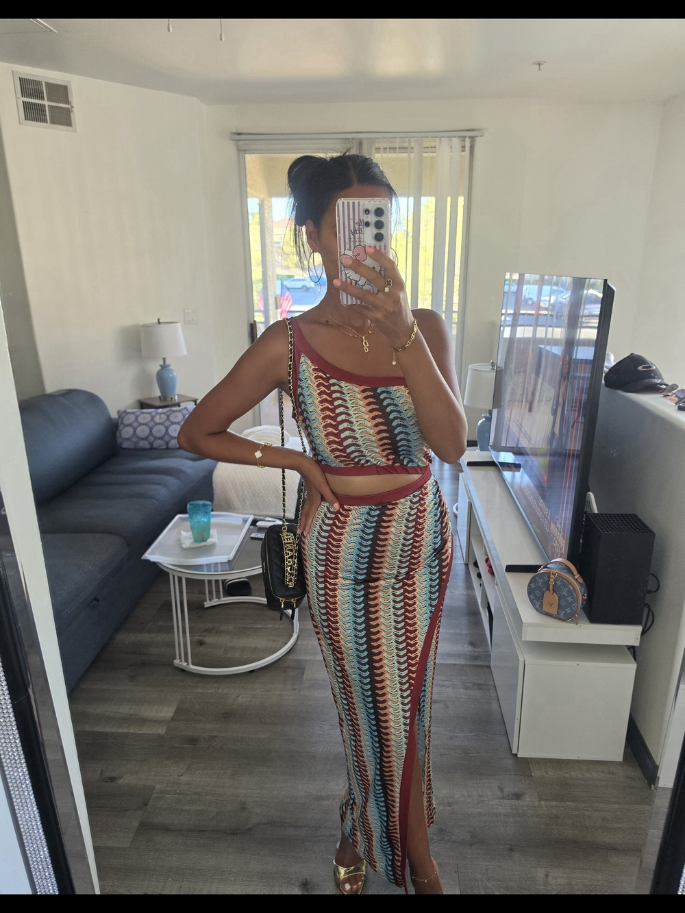 Multicolor Two-Piece Set - Tank Crop Top & Maxi Skirt - Picture 8 of 13